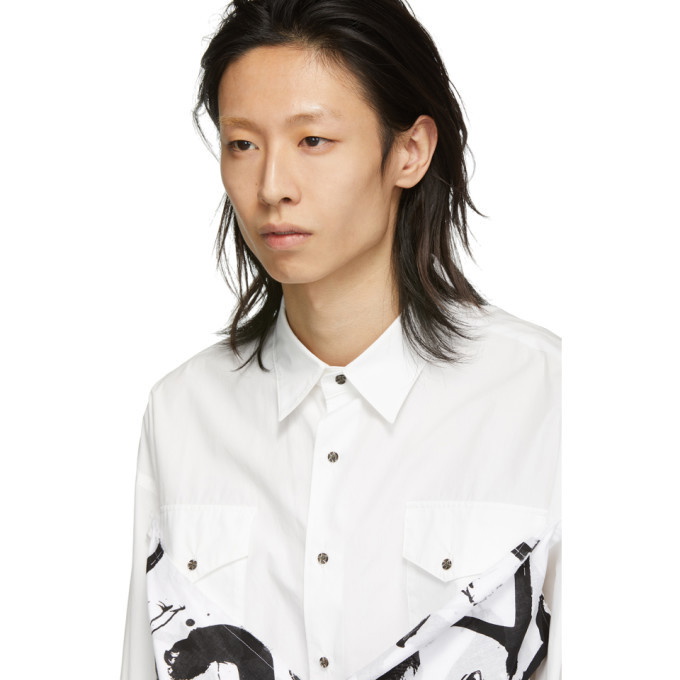 Kozaburo White Calligracamo Overlay Boxy-Fit Shirt Kozaburo