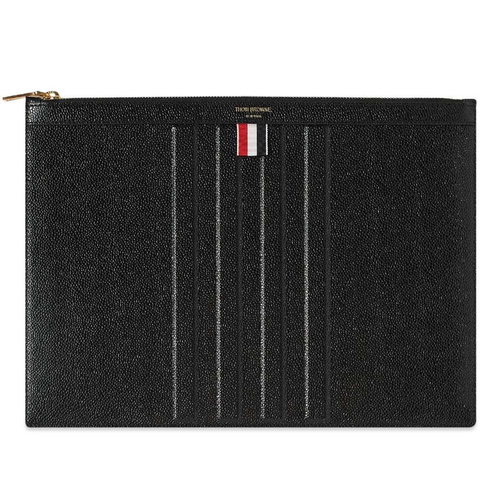 Photo: Thom Browne Debossed Engineered Stripe Leather Document Holder