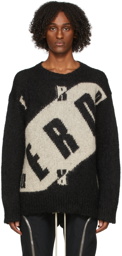 Enfants Riches Déprimés Black & Beige Block Logo Crewneck