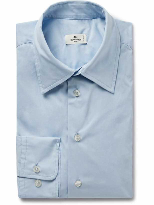 Photo: Etro - Slim-Fit Stretch-Cotton Shirt - Blue