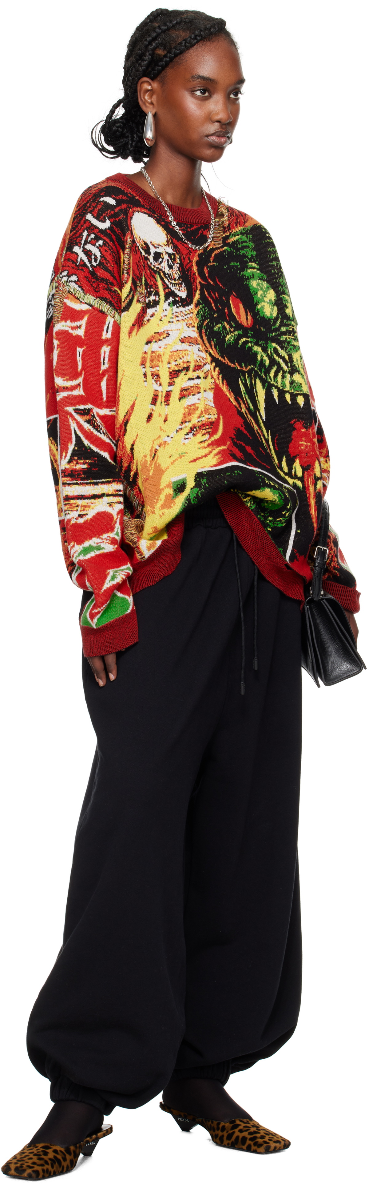 LU'U DAN Black Baggy Bontan Lounge Pants