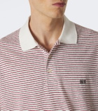 Wales Bonner Bask striped linen and cotton polo shirt