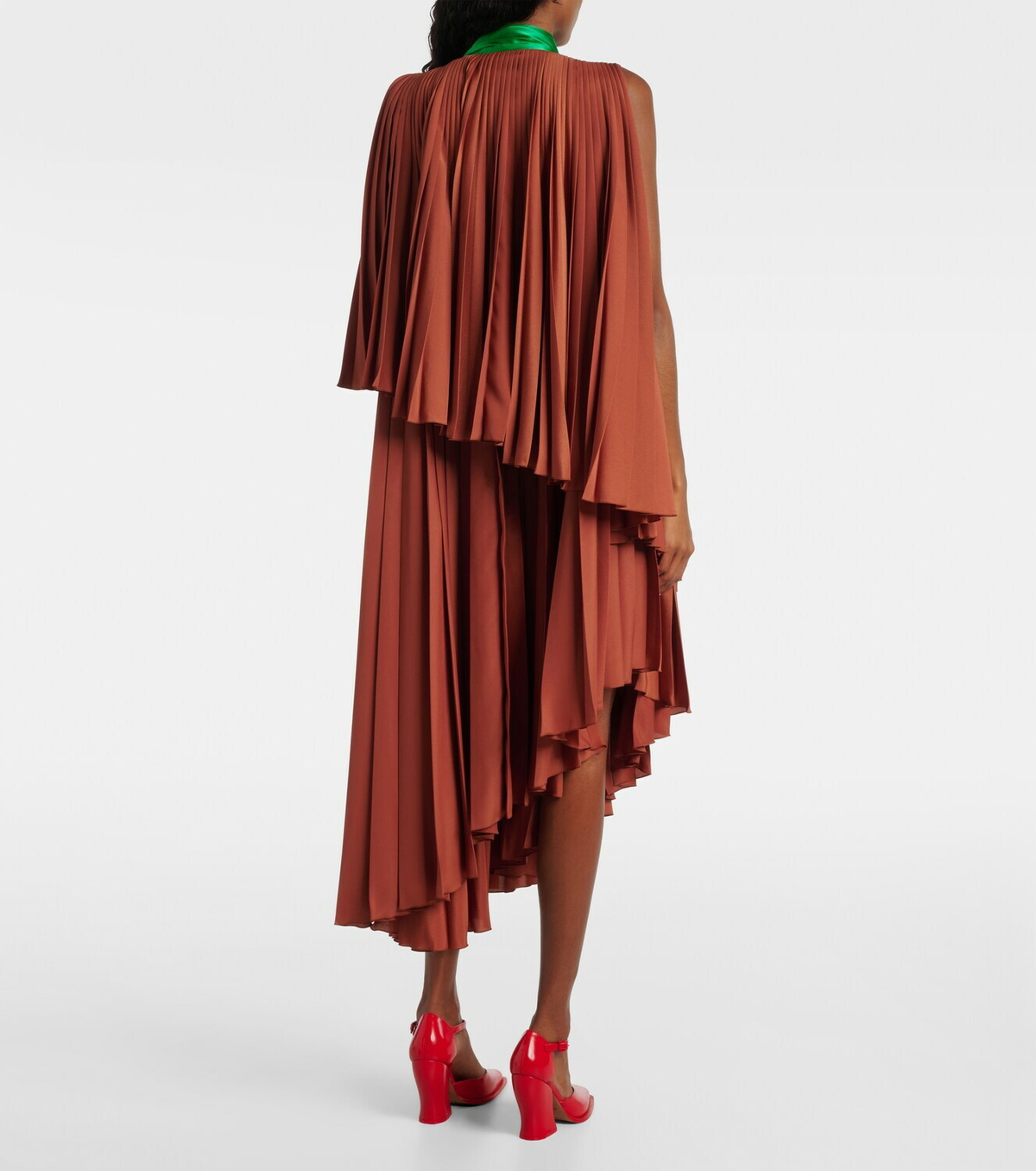 Loewe Pleated asymmetric midi dress