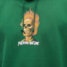 Fucking Awesome Men's Flame Skull Hoody in Dark Green