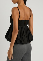 Clea Black Mimi Stretch-Cotton Peplum Top UK6 / XS
