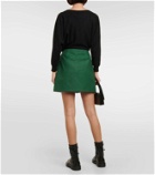 Plan C Pleated wool-blend miniskirt
