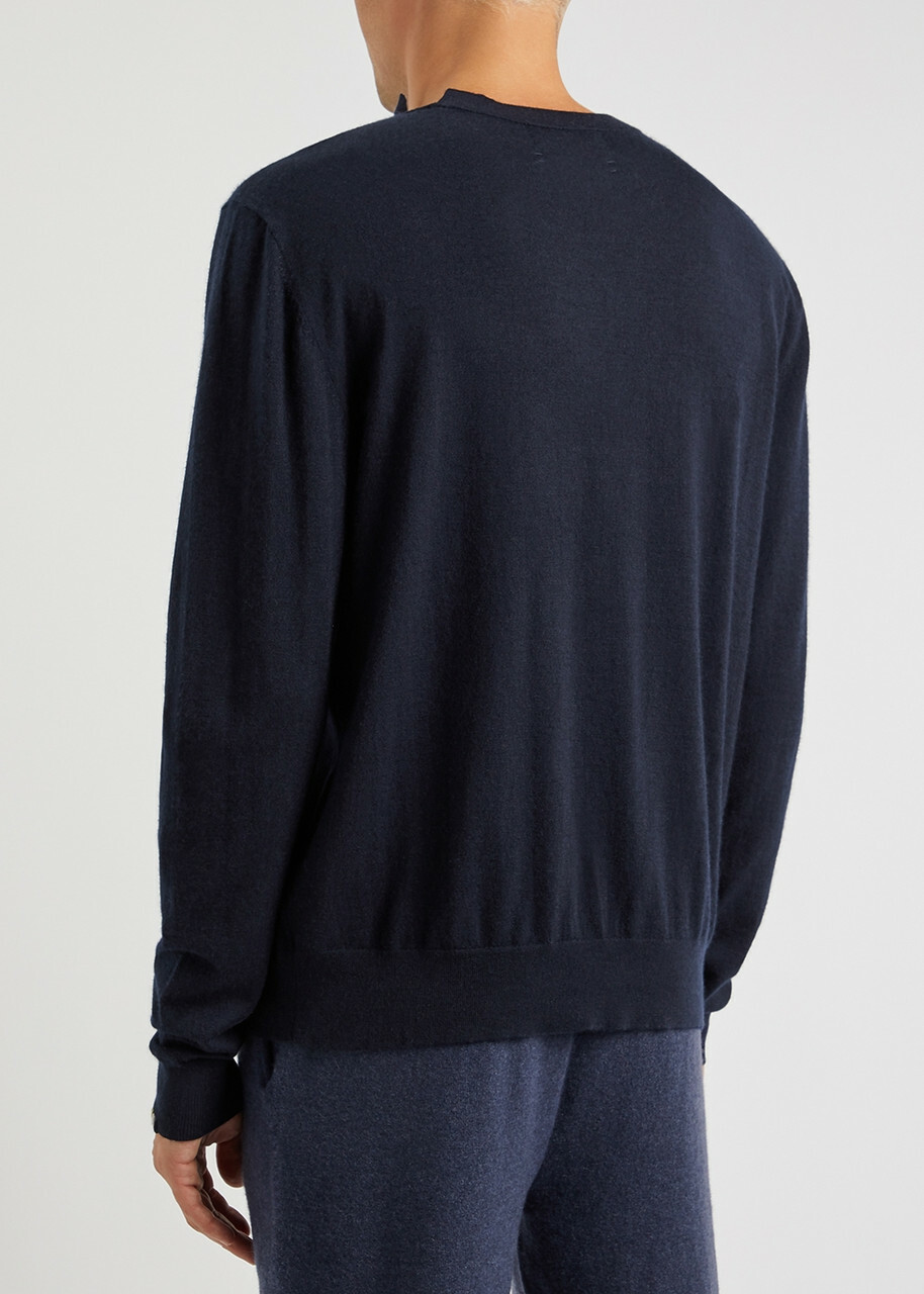 Extreme Cashmere N°233 Class Cashmere-blend Jumper - Navy - One Size