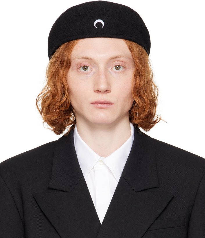 Photo: Marine Serre Black Moon Felted Wool Beret
