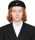 Marine Serre Black Moon Felted Wool Beret