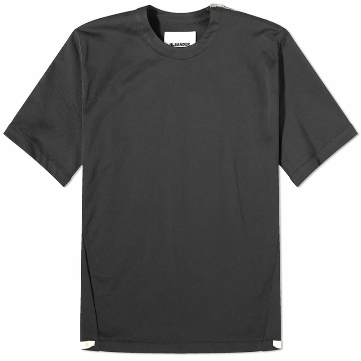 Photo: Jil Sander Men's Technical Cotton Zip T-Shirt in Black