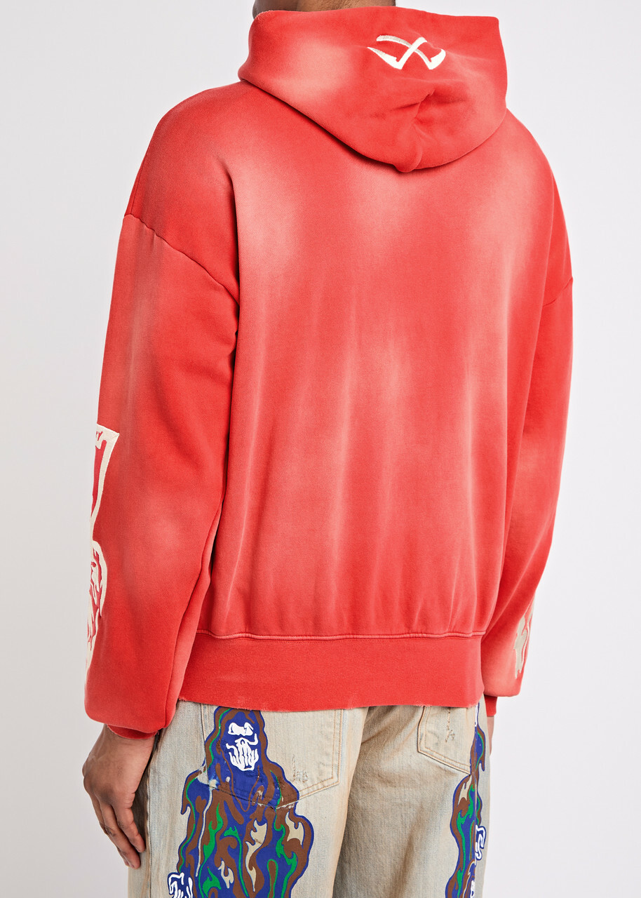 Warren Lotas Serenity Reaper Hooded Cotton Sweatshirt Red