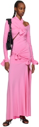 Balenciaga Pink Knot Maxi Dress