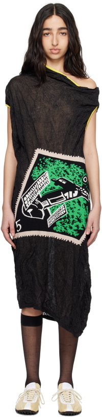 Photo: Kiko Kostadinov Black Satellite Knit Midi Dress