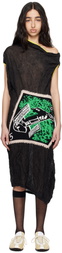 Kiko Kostadinov Black Satellite Knit Midi Dress