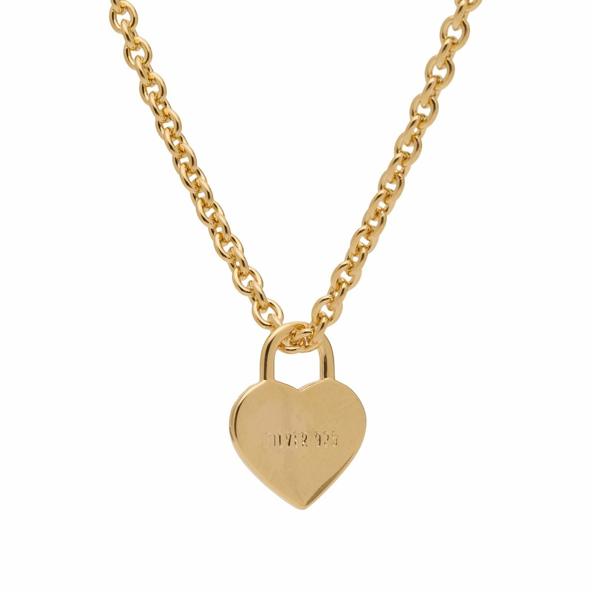 Human Made Men's Heart Silver Necklace in Gold 