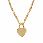 Human Made Men's Heart Silver Necklace in Gold 