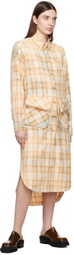 OPEN YY Orange Check Midi Dress