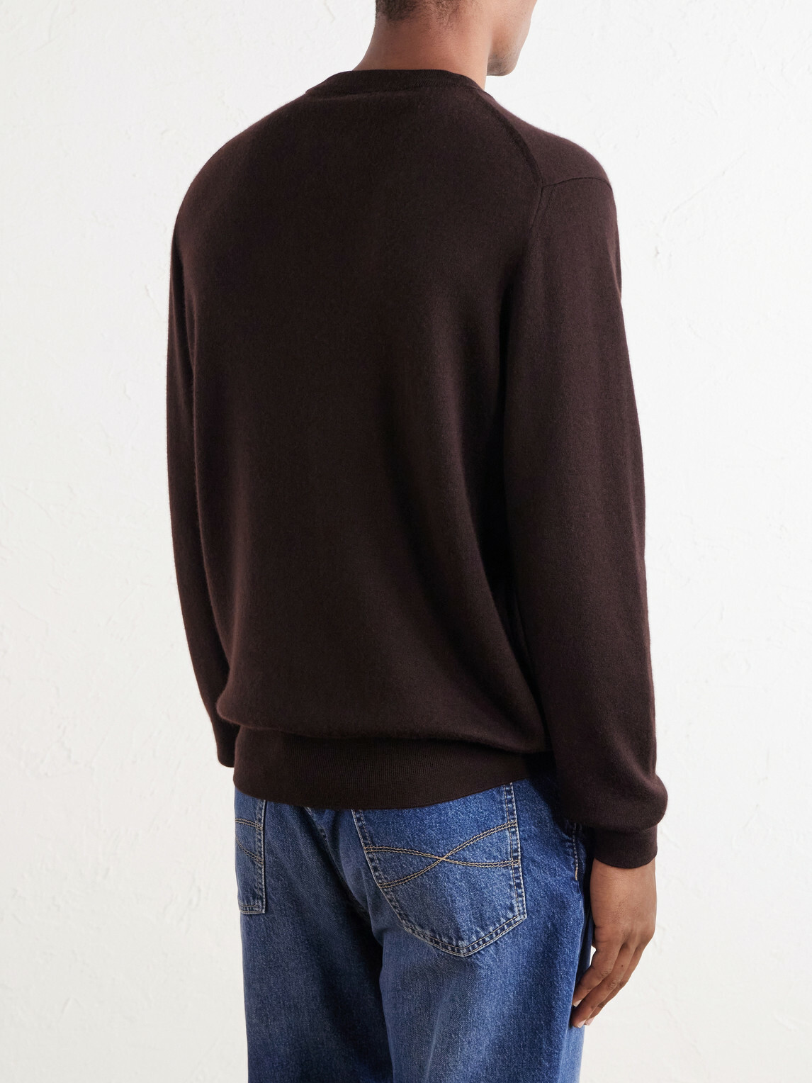 Thom Sweeney - Cashmere and Silk-Blend Jersey Sweater - Brown