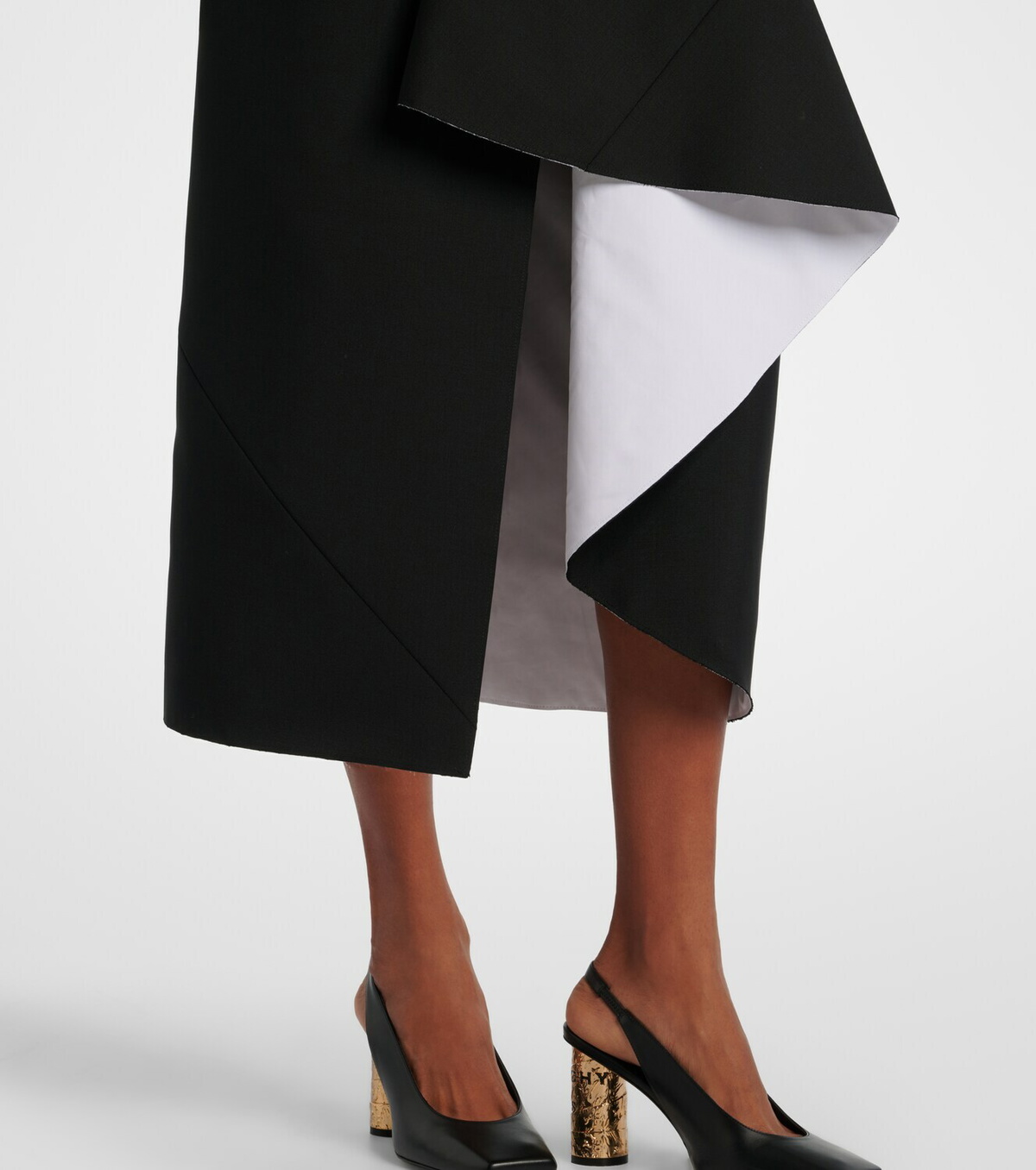 Givenchy Draped wool and mohair midi skirt
