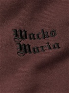Wacko Maria - Logo-Embroidered Cotton-Jersey Hoodie - Burgundy