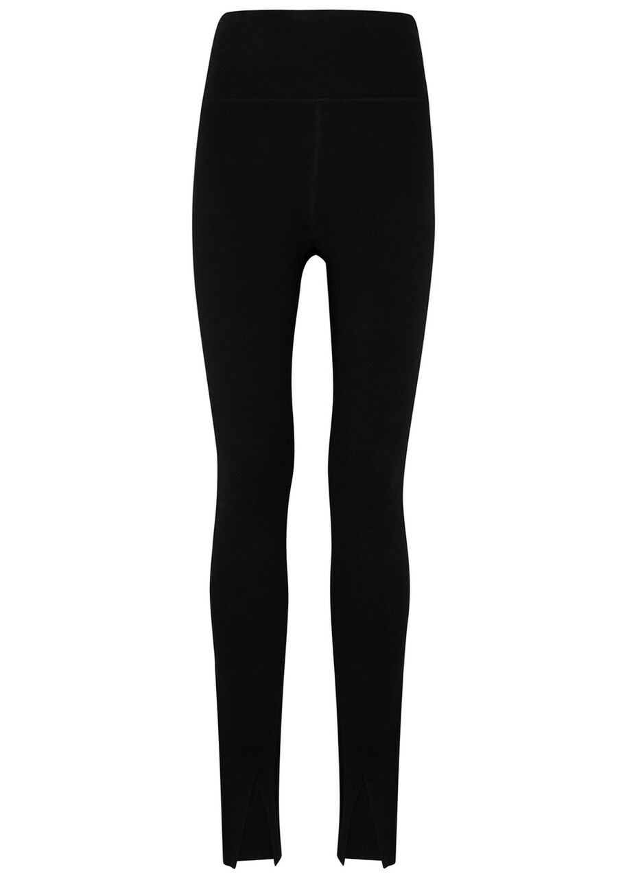 Victoria Beckham VB Body Split-hem Stretch-knit Leggings Black