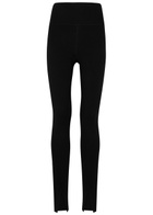 Victoria Beckham VB Body Split-hem Stretch-knit Leggings Black
