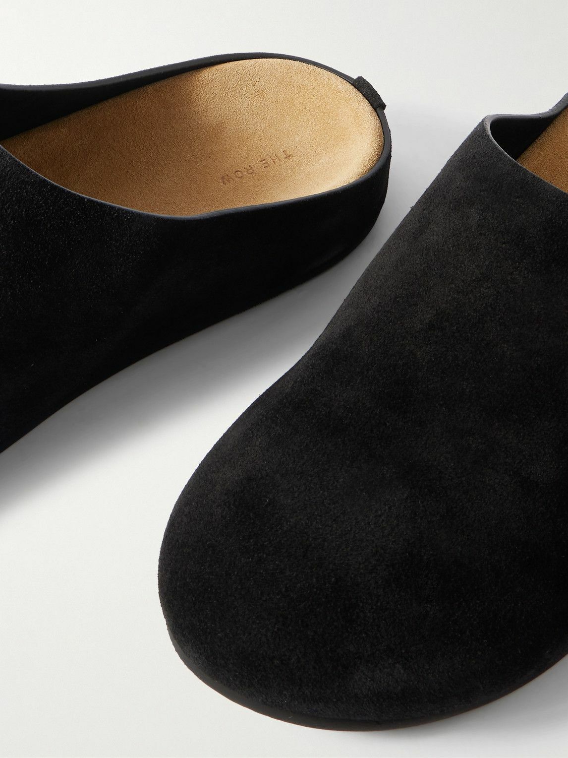 The Row - Hugo Suede Mules - Black