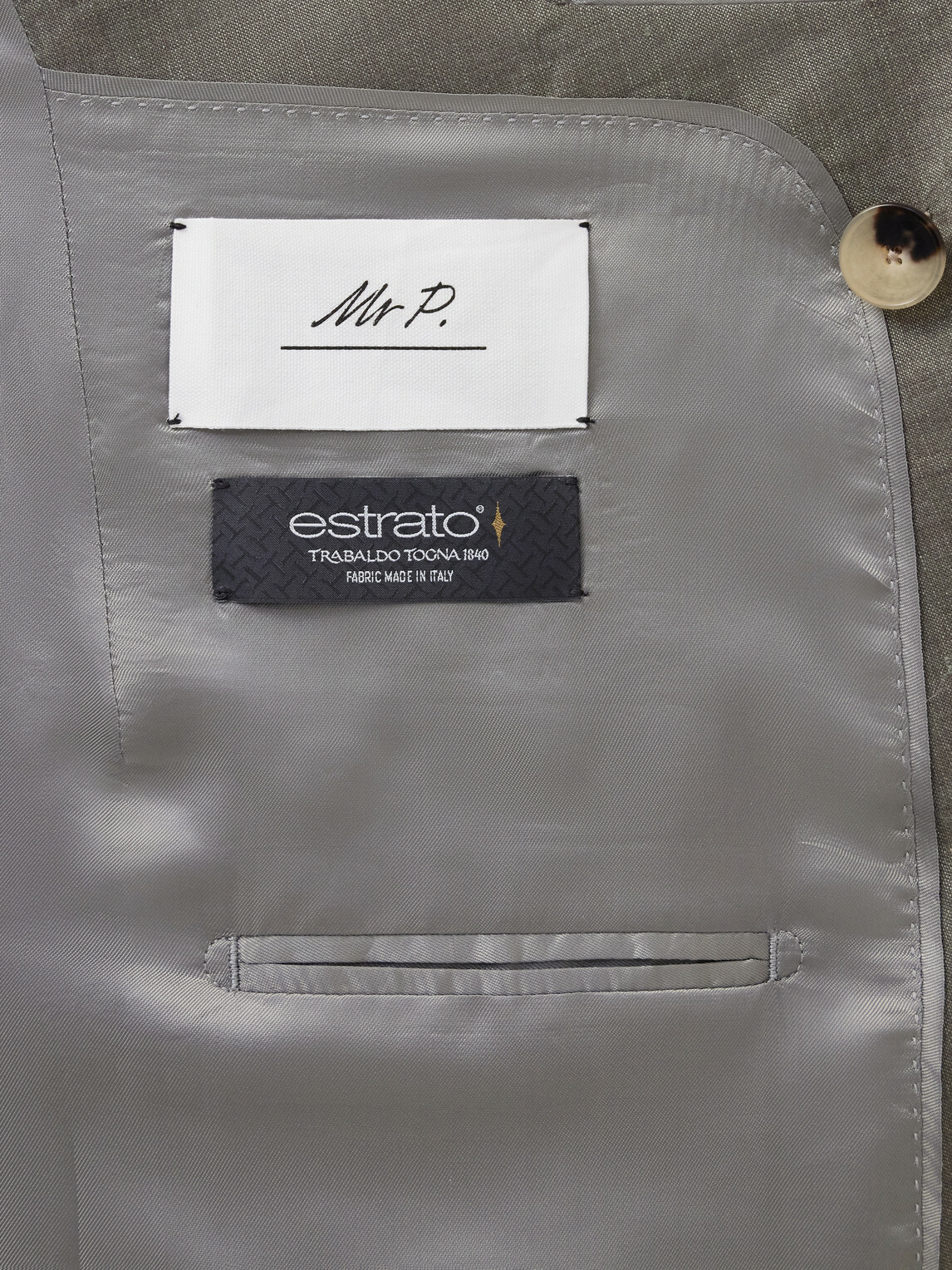 Mr P. - Double-Breasted Wool and Linen-Blend Suit Jacket - Green