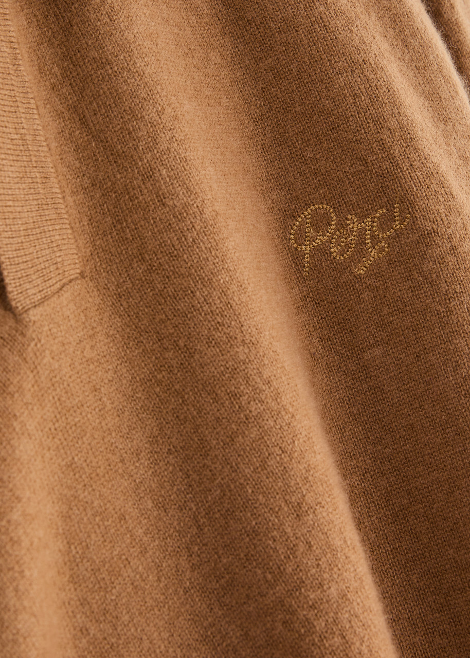 Percival Network Wool-blend Polo Jumper Orange