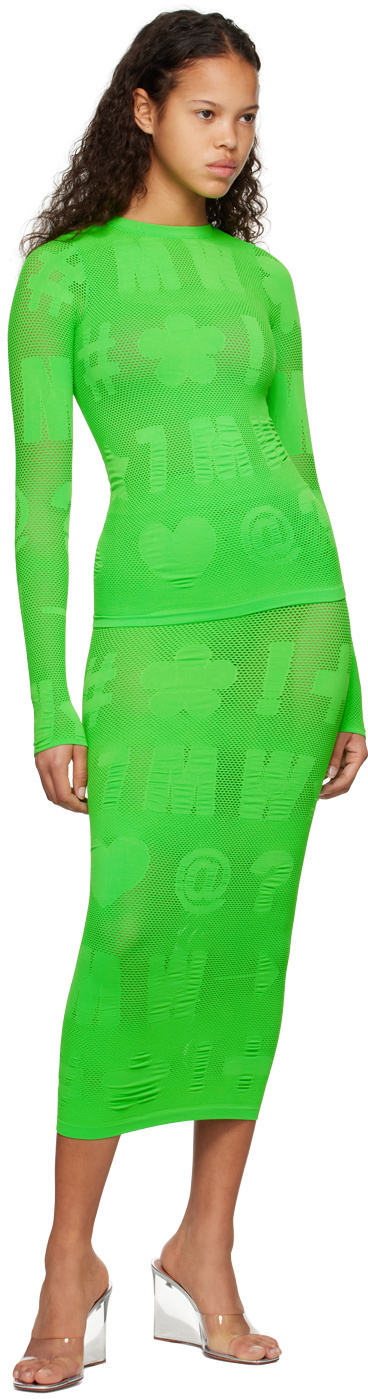 Maisie Wilen Green Logomania Long Sleeve T-Shirt