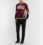 Dolce & Gabbana - Slim-Fit Intarsia Wool Sweater - Burgundy