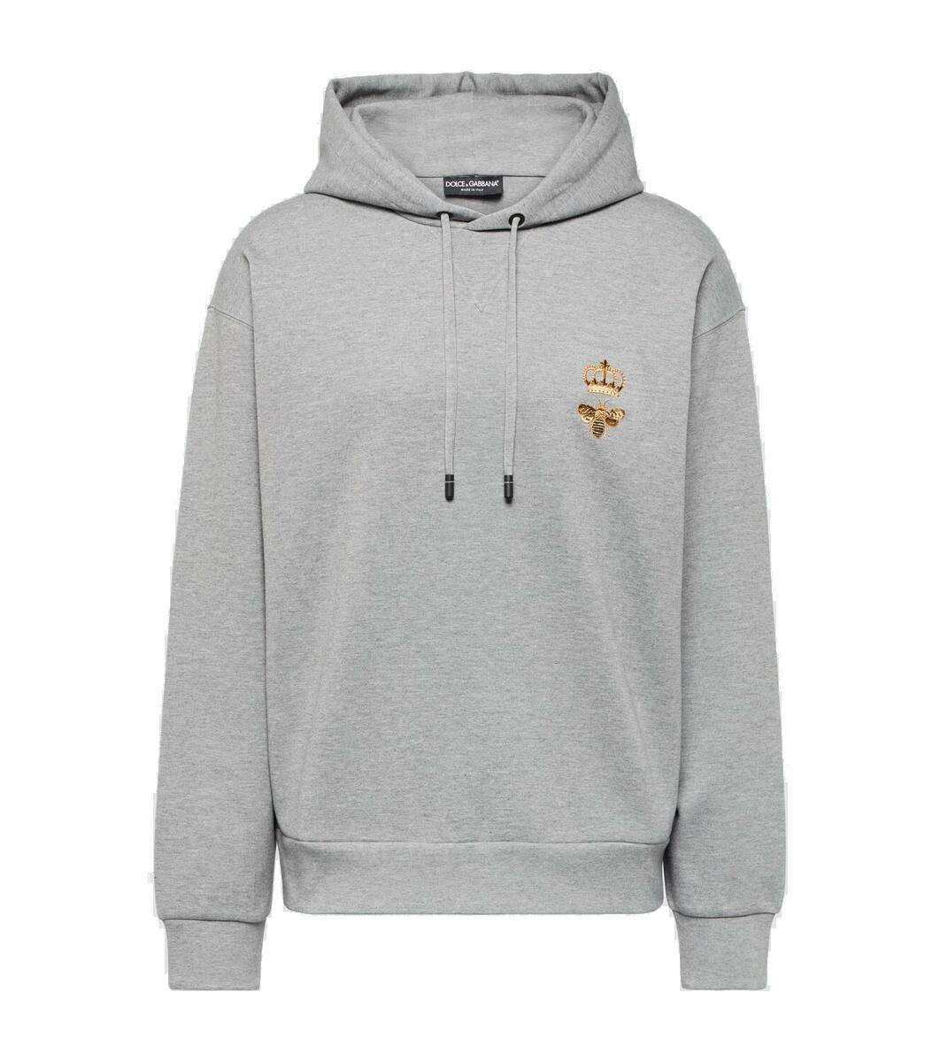 Dolce & Gabbana Red Rose Print Hoodie