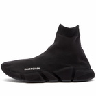 Balenciaga Men's Speed Full Knit Sneakers in Black