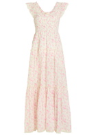 Loveshackfancy Chessie Floral-print Cotton Maxi Dress Pink