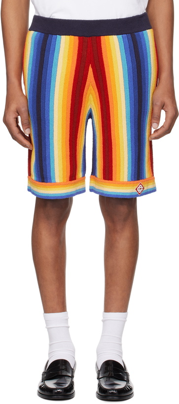 Photo: Casablanca Multicolor Gradient Stripe Towelling Shorts