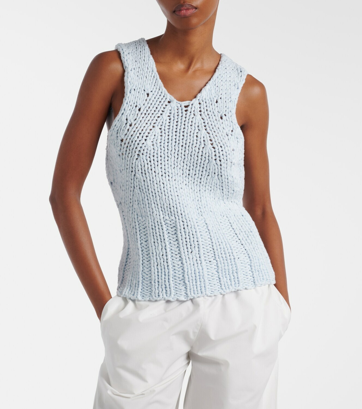 Khaite Cassie knitted cotton top