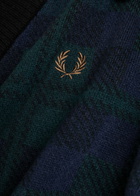 Fred Perry Blackwatch Tartan Wool-blend Jumper Navy