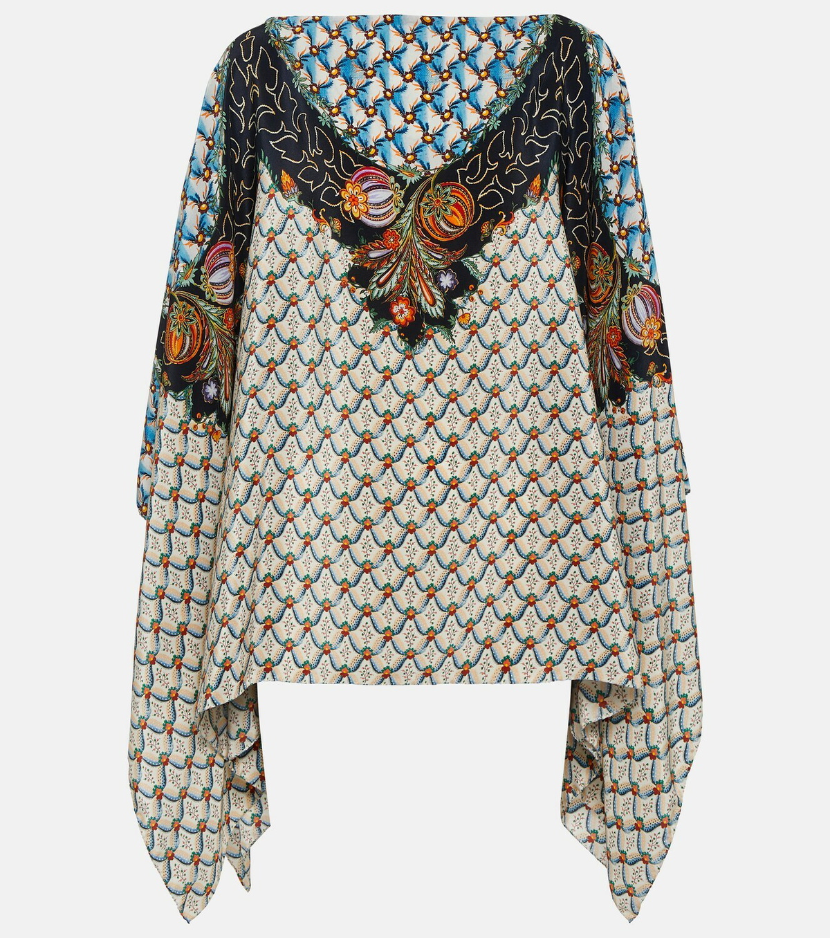 Etro Printed silk cape
