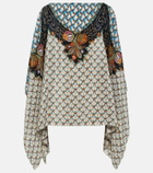 Etro Printed silk cape