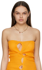 Justine Clenquet SSENSE Exclusive Gold & Red Val Necklace