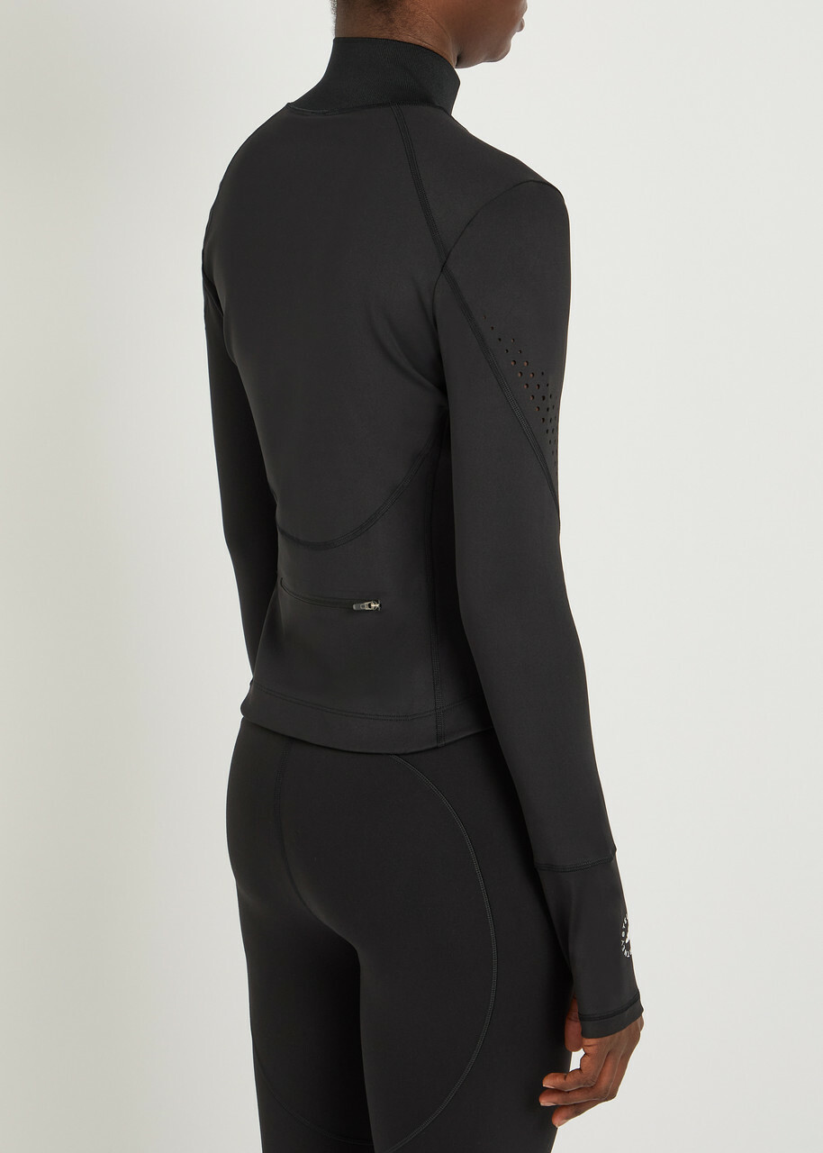 Adidas X Stella Mccartney Training Stretch-jersey Midlayer Jacket Black