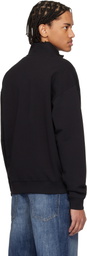 Hugo Black Cotton Terry Logo-Print Sweatshirt