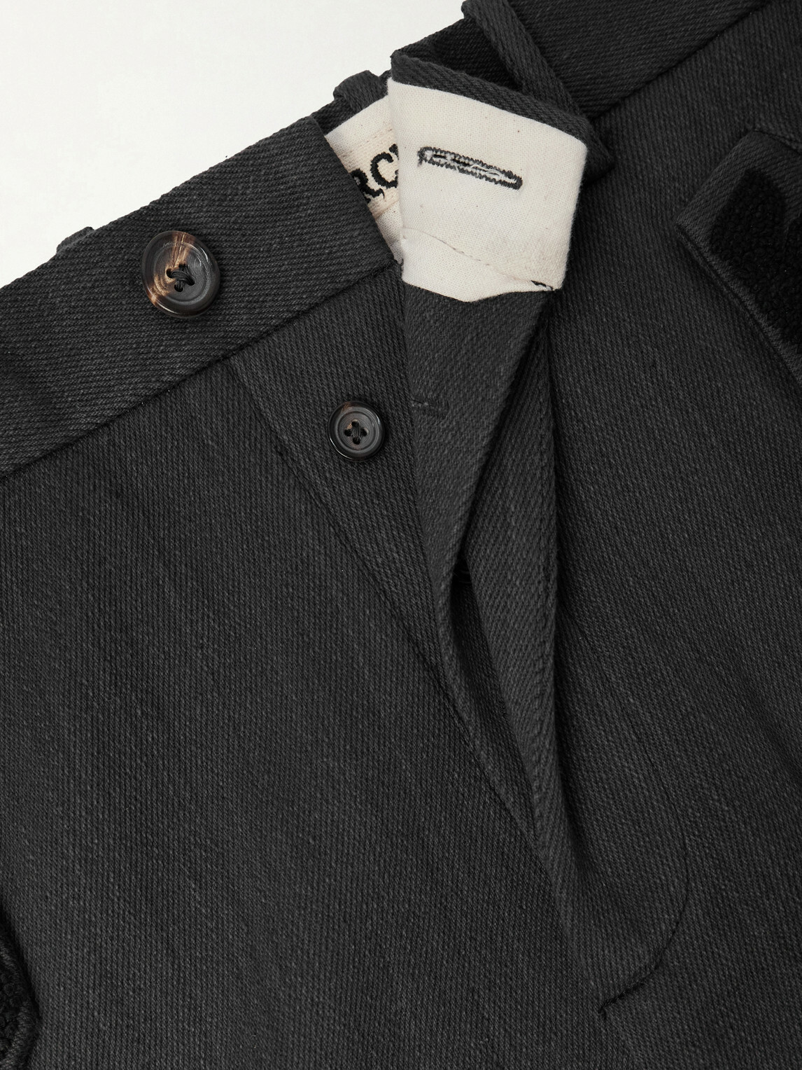 Kartik Research - Straight-Leg Embroidered Cotton-Twill Trousers - Black
