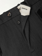 Kartik Research - Straight-Leg Embroidered Cotton-Twill Trousers - Black