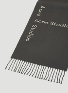 Acne Studios - Check Logo Scarf in Dark Grey