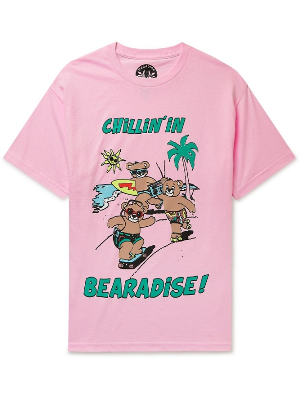 Photo: PARADISE - Bearadise Printed Cotton-Jersey T-shirt - Pink