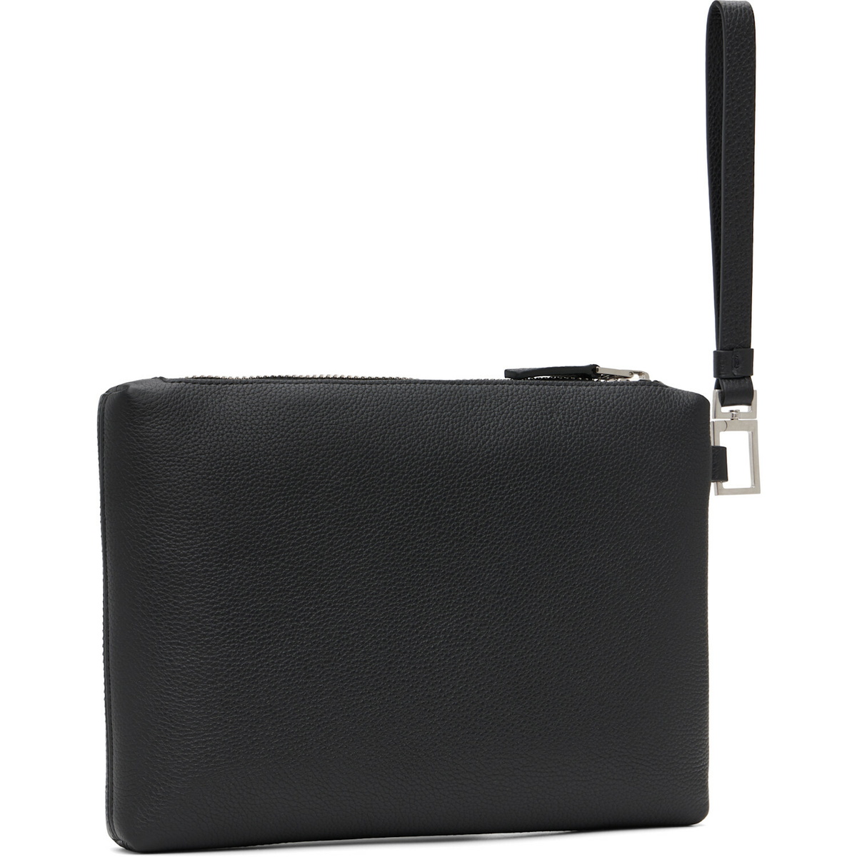 TOM FORD Black Grain Leather Wristlet Pouch