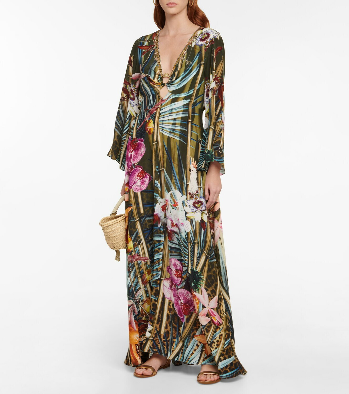 Camilla Floral silk cutout maxi dress Camilla