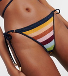 Zimmermann Alight striped metallic knit bikini