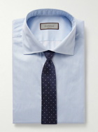 Canali - Slim-Fit Cutaway-Collar Striped Cotton-Twill Shirt - Blue